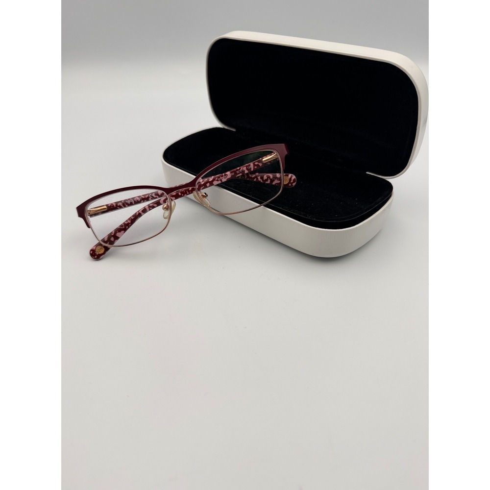 Nine West NW1087 Burgundy Rose Gold Cat Eye Eyeglasses Frames 52-16-135